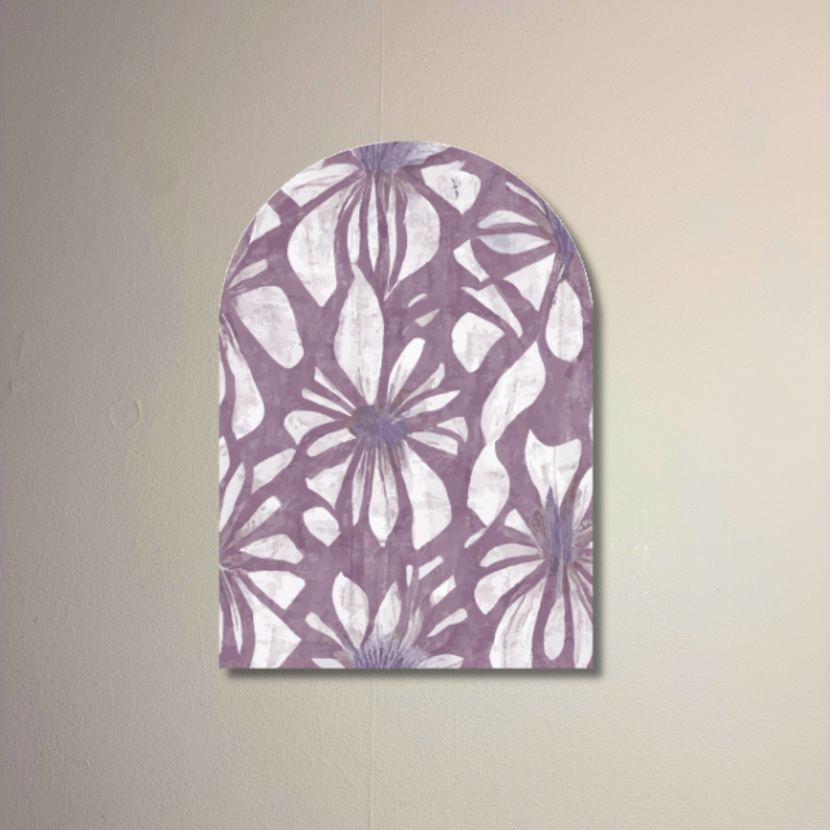 Velvet Garden Arch Wall Art | Mauve Botanical Arch Panel | Modern Romantic Floral Wall Decor