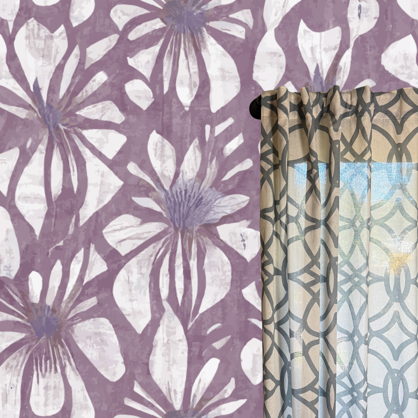Velvet Garden Peel and Stick Wallpaper | Plum Floral Statement Pattern
