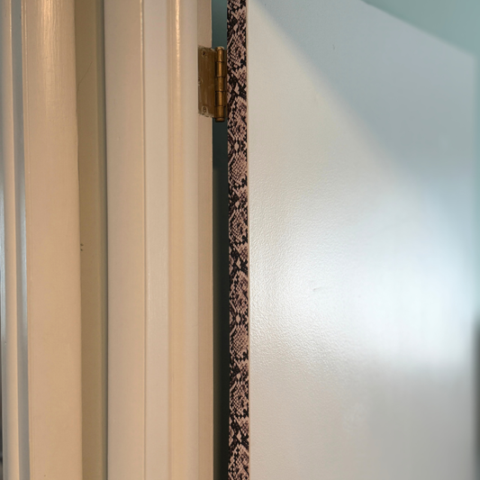 Wild Neutral Door Detail Strip | Peel and Stick Door Accent | Neutral Snakeskin Door Trim