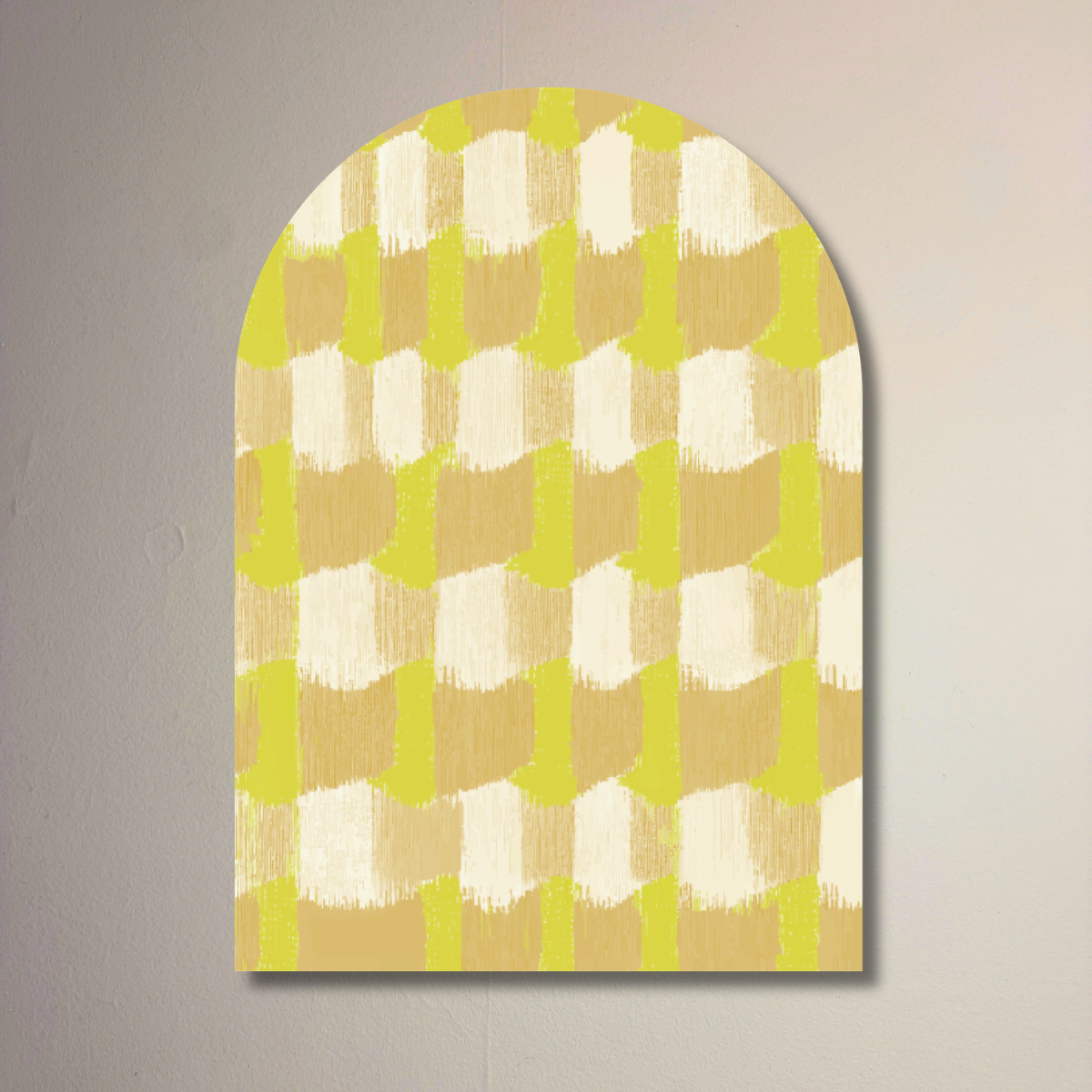Block Party Yellow Arch Wall Art | Modern Yellow Pattern Decorative Arch Panel