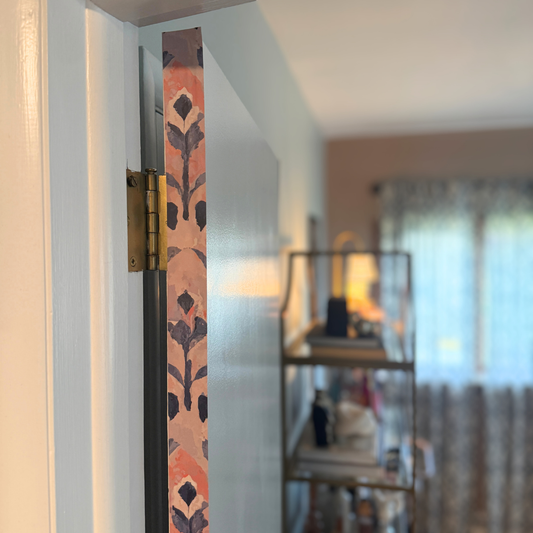Blush Reverie Door Detail Strip | Peel and Stick Door Accent | Soft Pink Floral