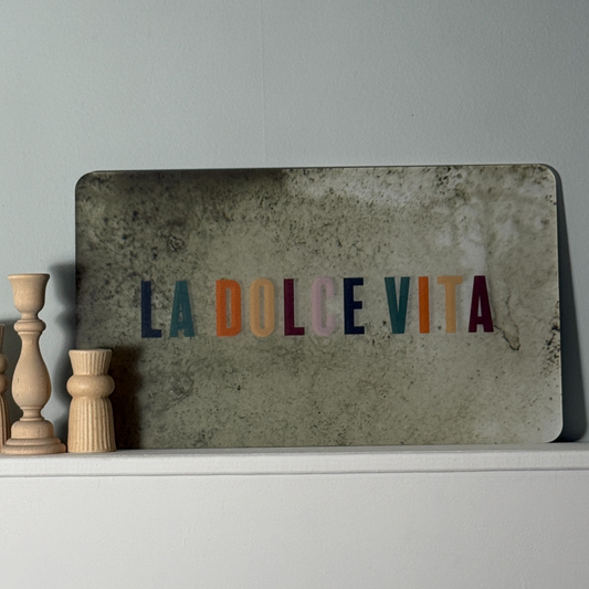 La Dolce Vita Mirror Sign  | Vintage Italian Quote Acrylic Wall Art