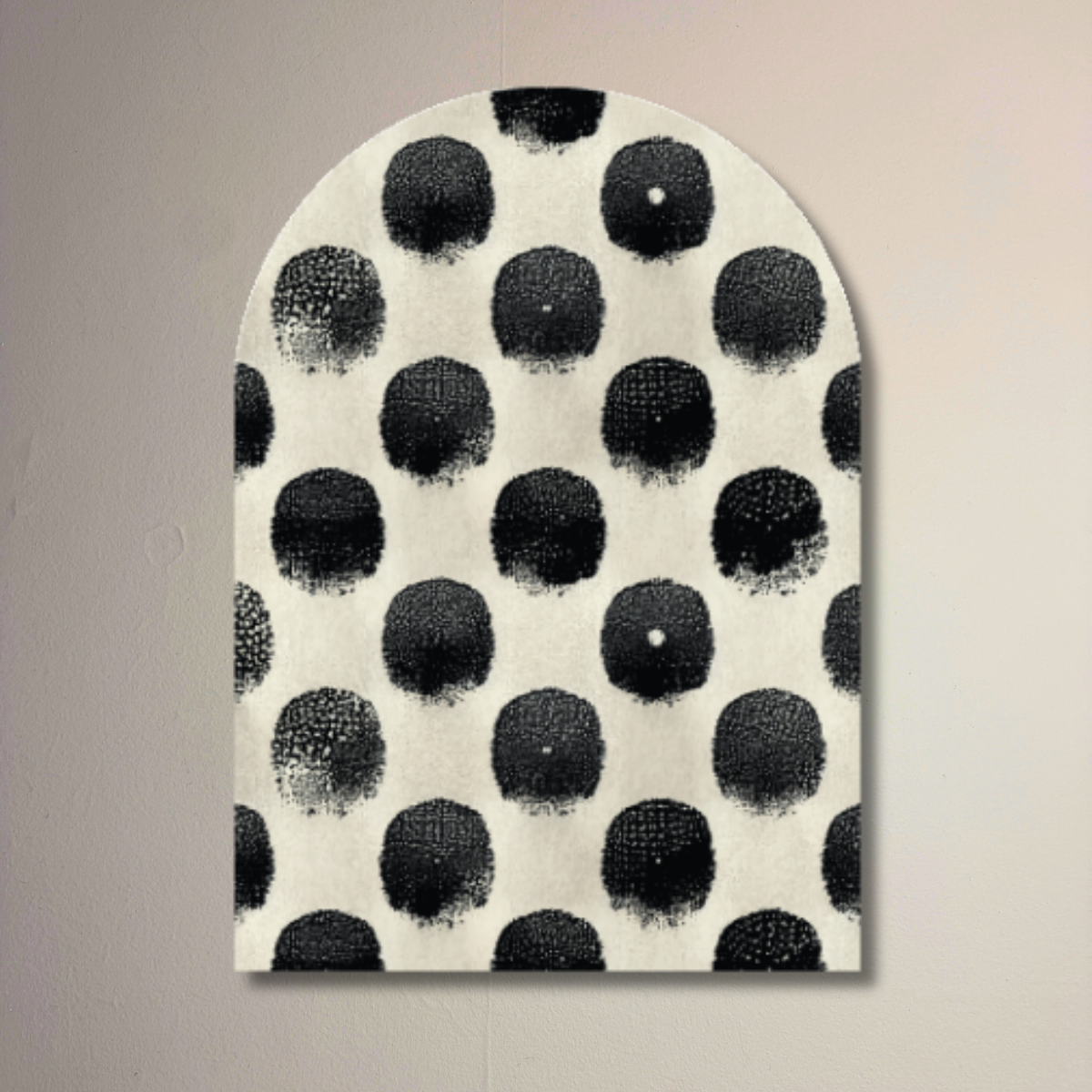 Dot Obsessed Arch Wall Art | Black Polka Dot Decorative Arch Panel