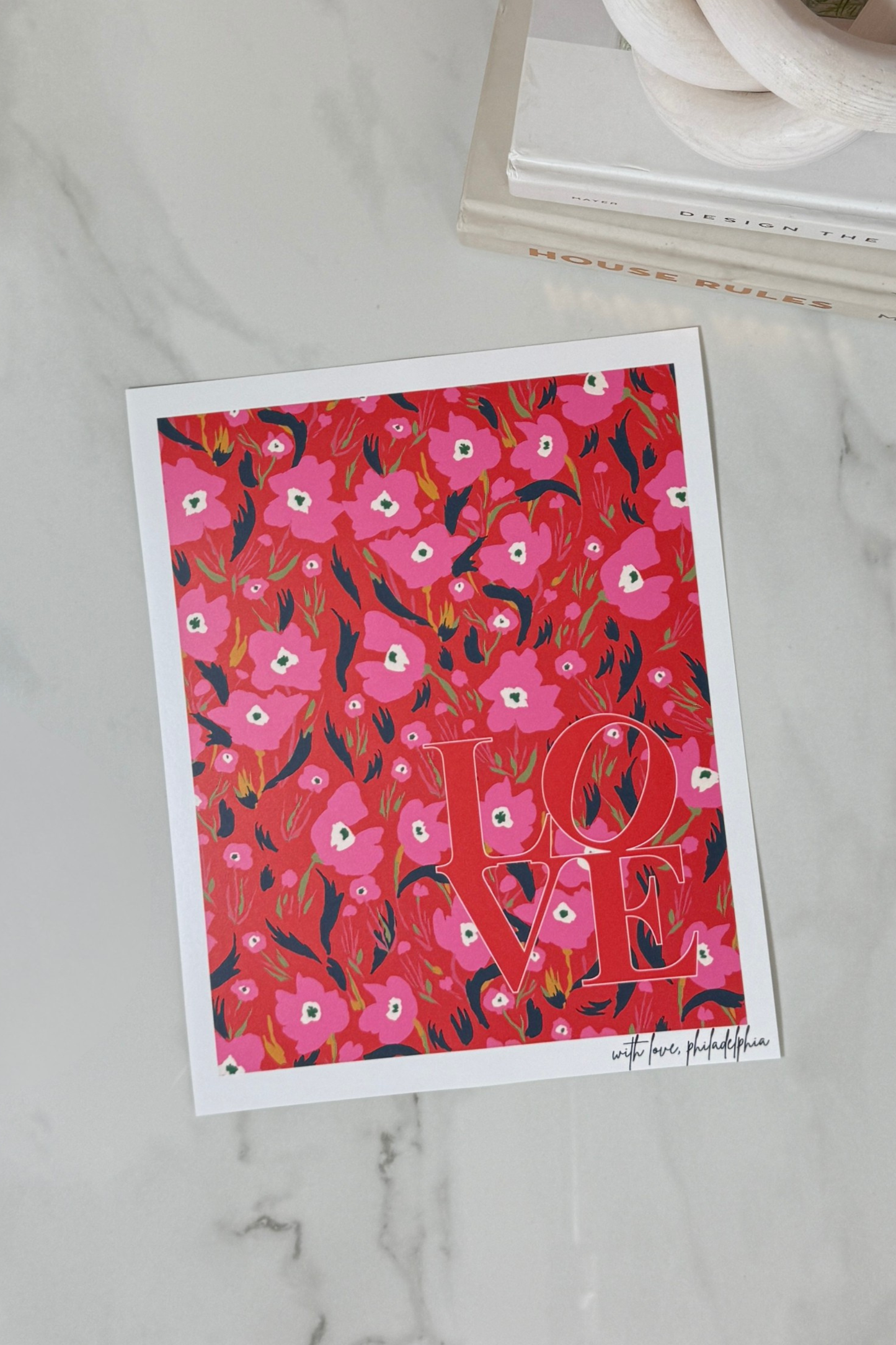 With Love, Philadelphia Red Art Print | Philly-Inspired Wall Art | 8x10 and 11x14 Sizes (Copy)