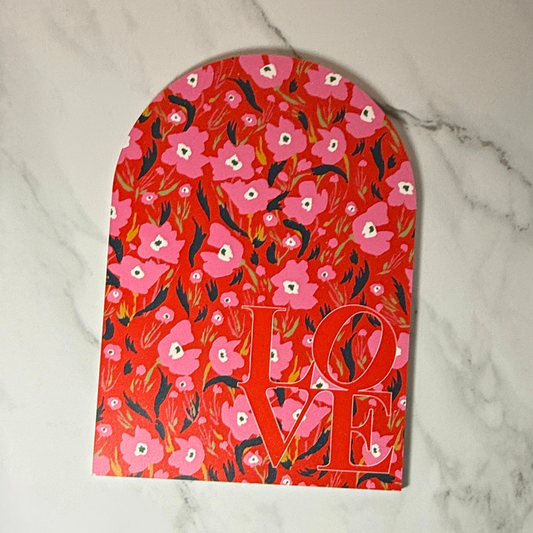 Modern Red Love Mini Arch | Bold Floral Wall Art | Giftable Home Decor
