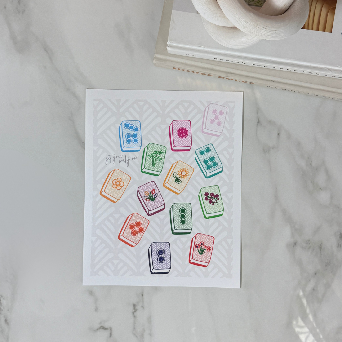 Get Your Mahj On | Mahjong Tile Wall Art | 8x10 and 11x14 Size