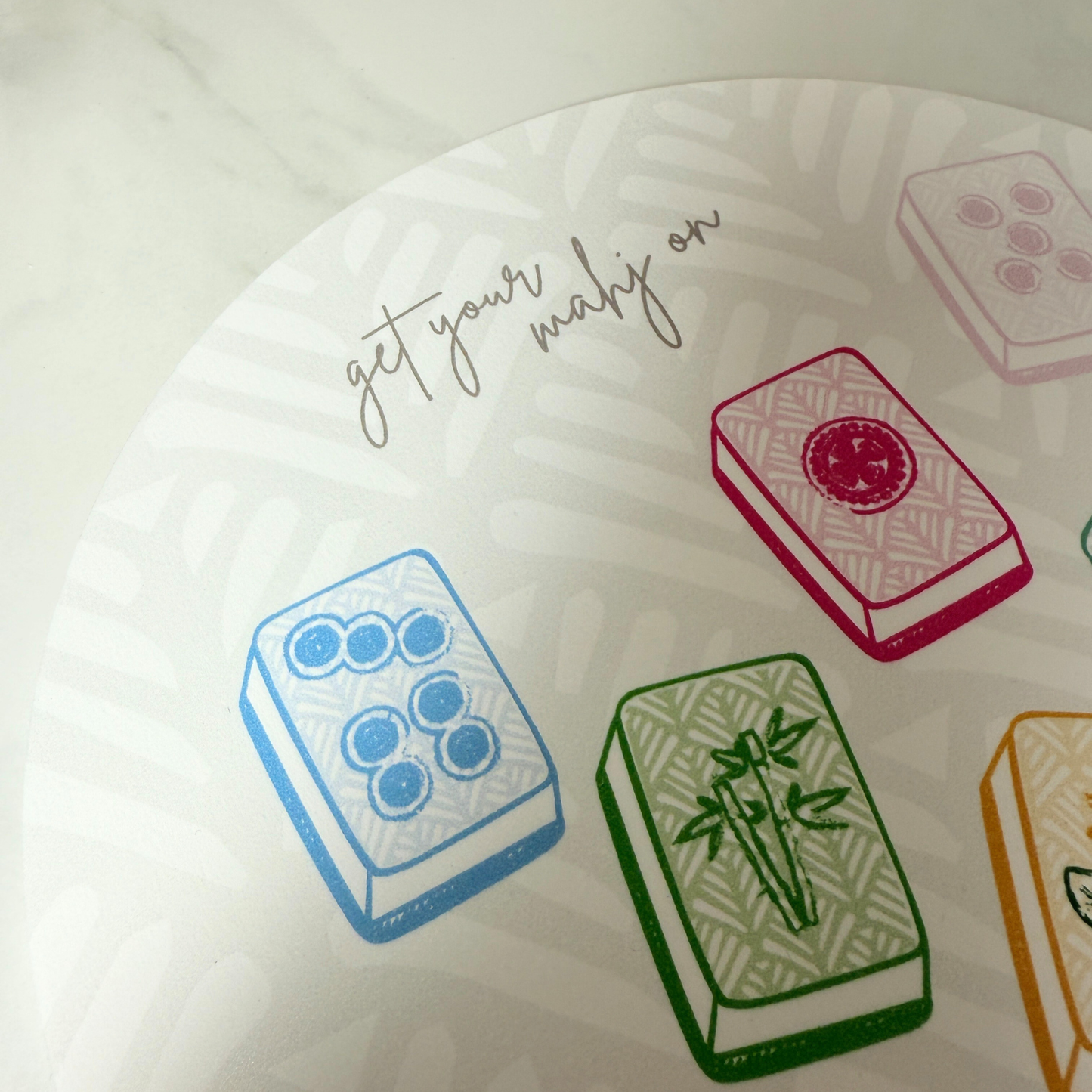 Get Your Mahj On Mini Arch | Colorful Mahjong Wall Art | Playful Giftable Decor