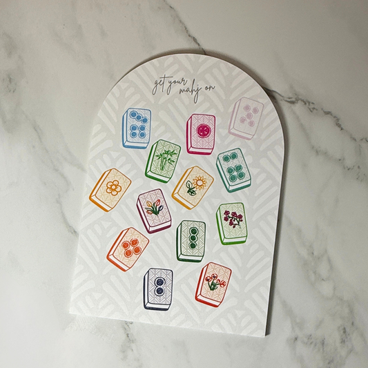 Get Your Mahj On Mini Arch | Colorful Mahjong Wall Art | Playful Giftable Decor