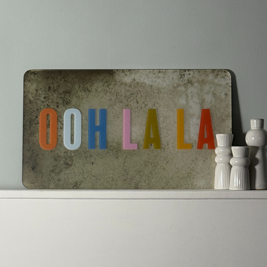 Ooh La La Colorful Mirror Art – French Quote Acrylic Wall Decor