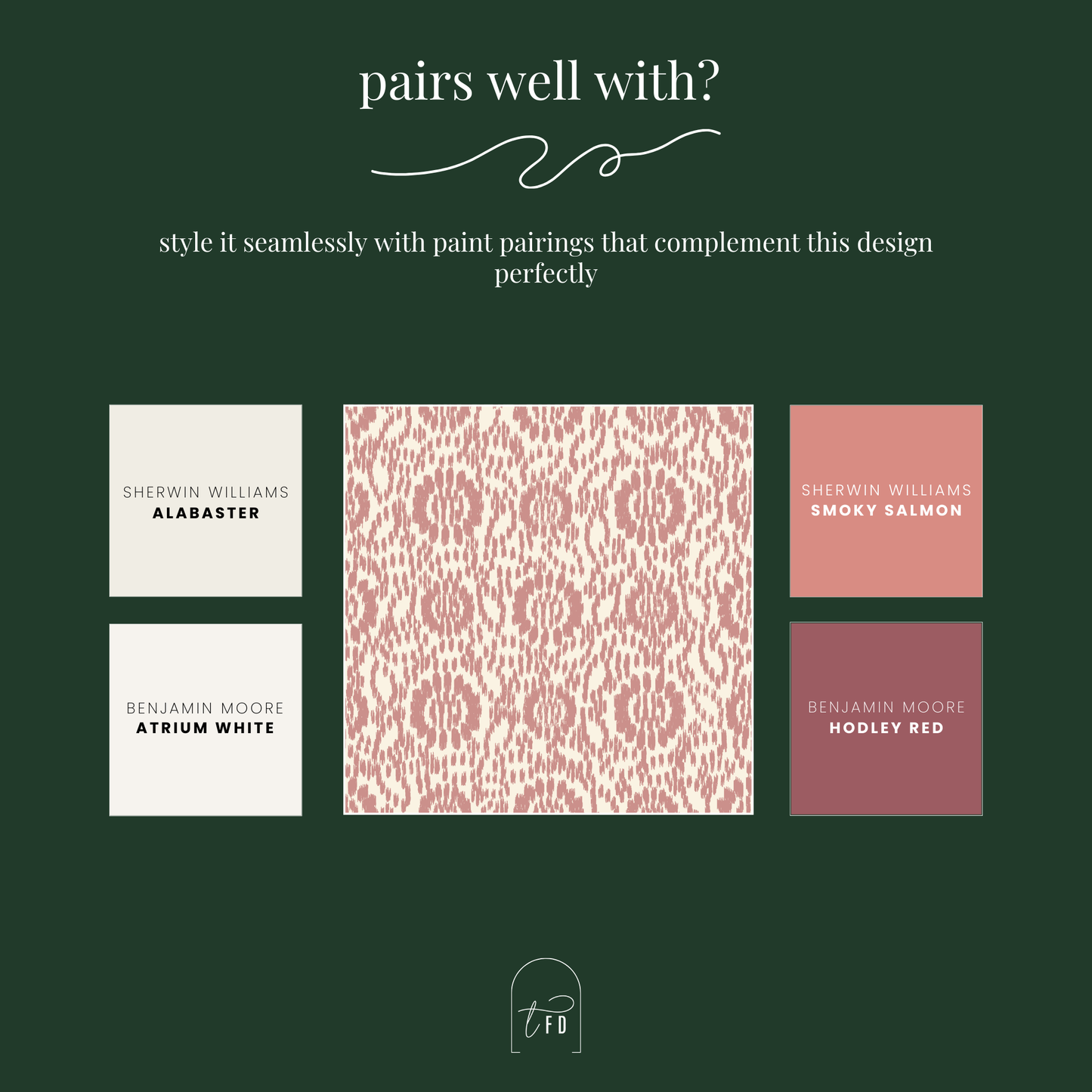 Rosewood Threads Wallpaper | Dusty Rose Ikat Peel and Stick Wall Covering