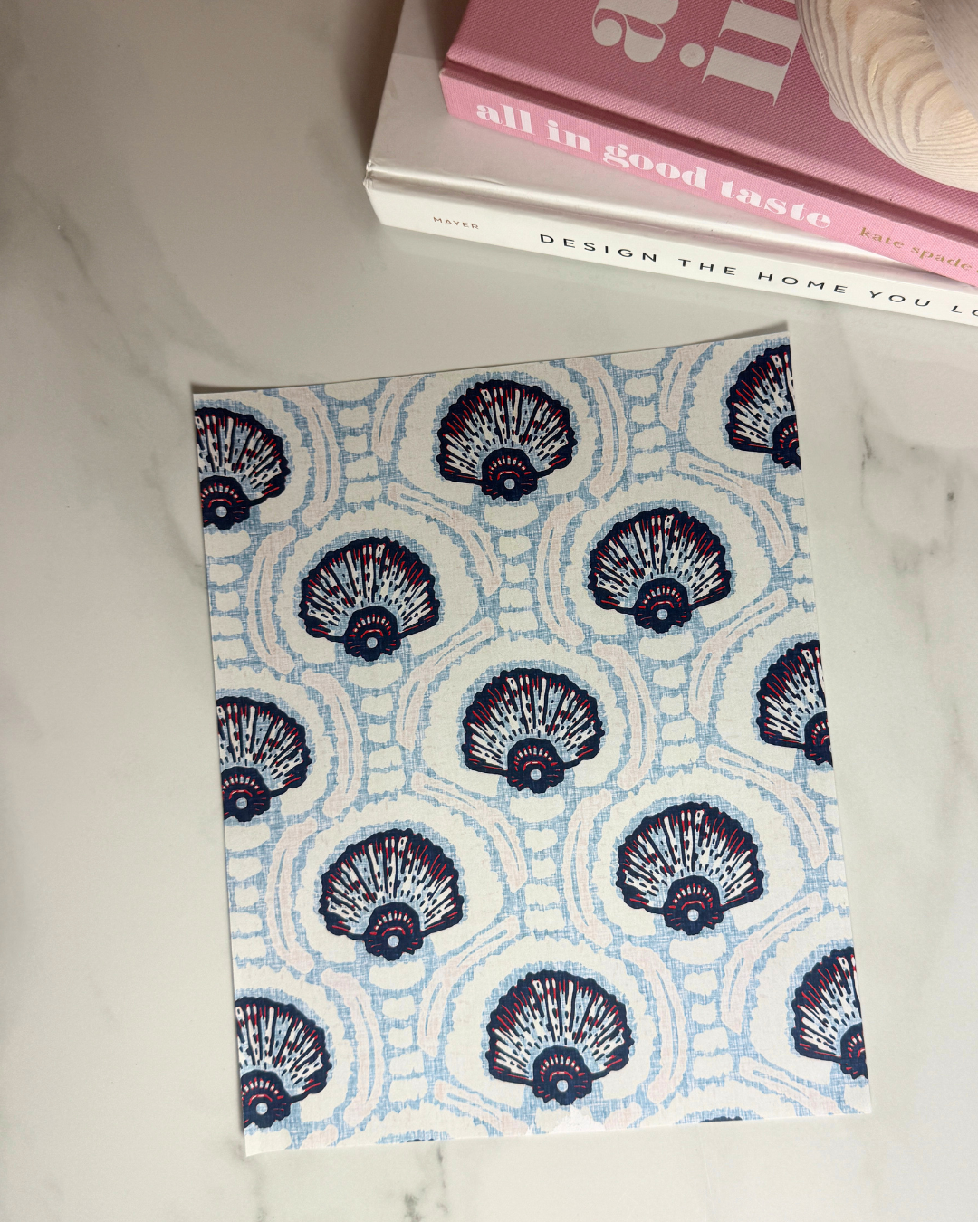 Seaside Shells | Blue Coastal Art Print | 8x10 and 11x14 Size