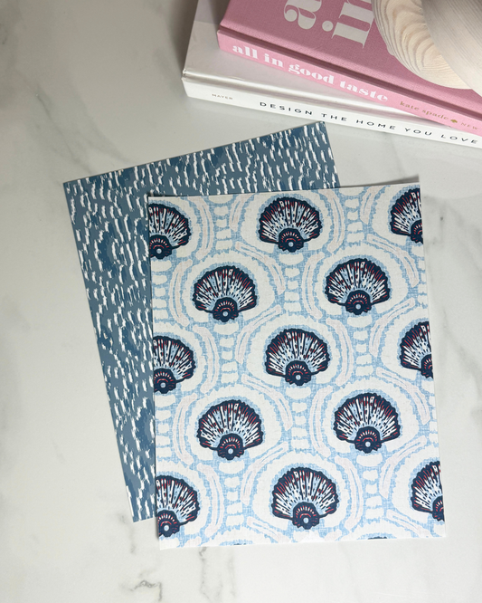 Seaside Shells | Blue Coastal Art Print | 8x10 and 11x14 Size