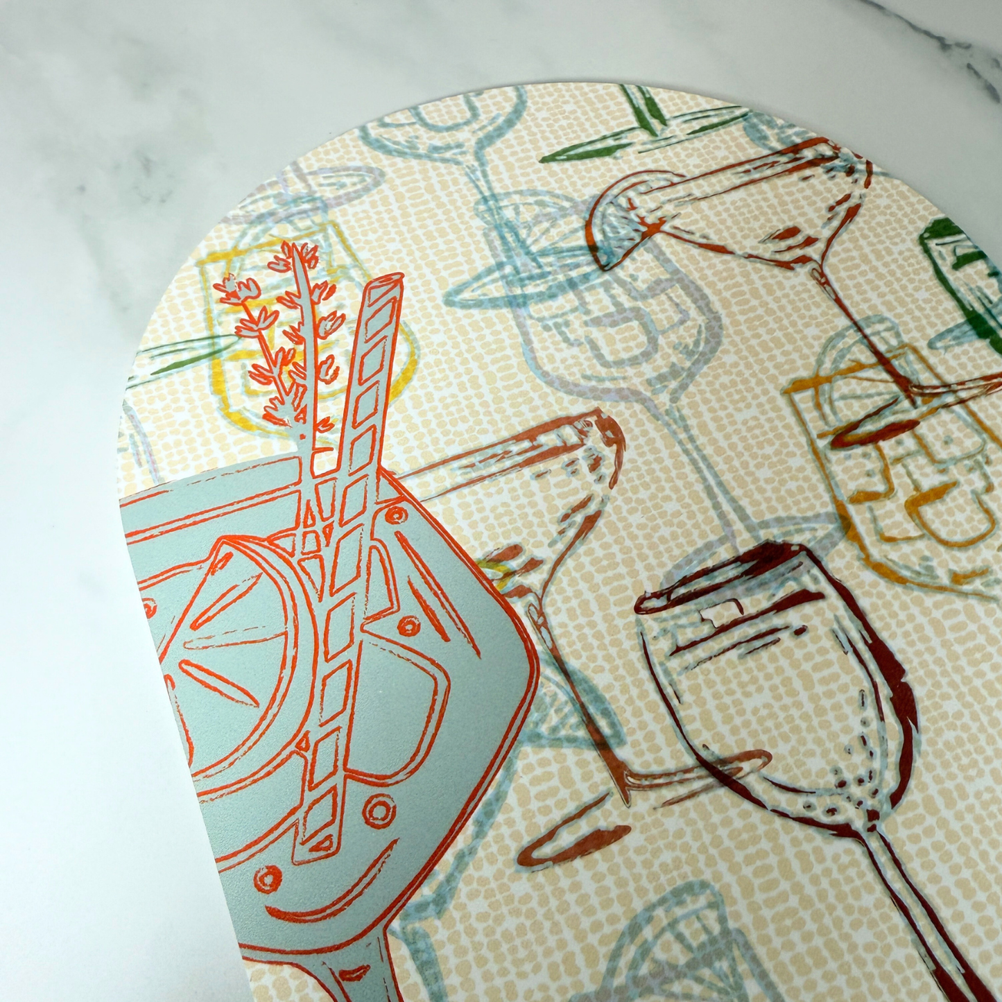 Cocktail Hour Mini Arch | Retro Drink Art for Bar or Kitchen