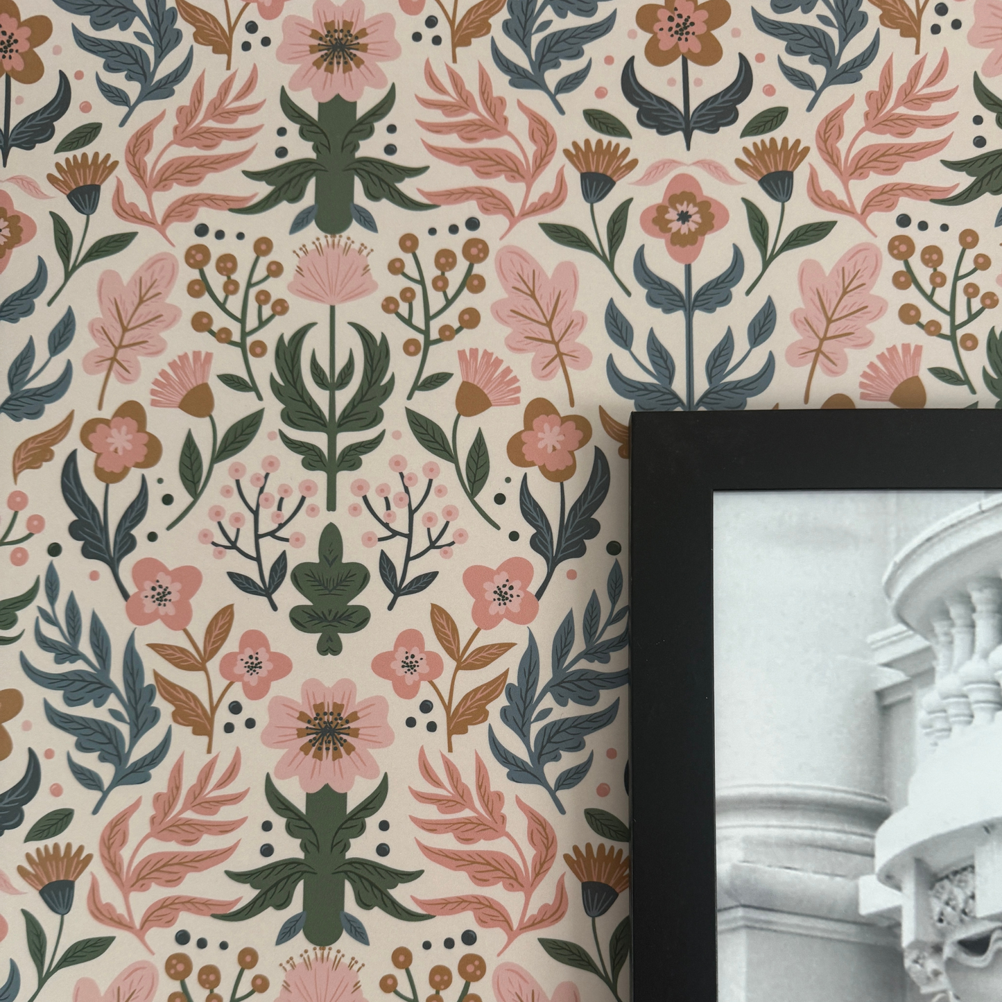 Botanical Floral Wallpaper – Modern Removable Peel and Stick Wall Covering