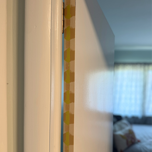 Block Party Yellow Door Detail Strip | Peel and Stick Door Accent | Painterly Yellow Modern Door Trim